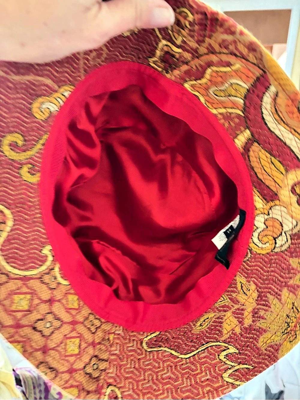 Etro Jacquard Brocade Bucket Hat Paisley Red & Gold Medium - Picture 4 of 6